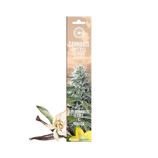 Boîte d’encens Cannabis Vanille MULTITRANCE avec gousse et fleur de vanille