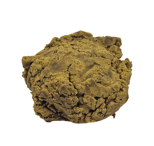 Résine CBD vert olive, bloc irrégulier à texture granuleuse