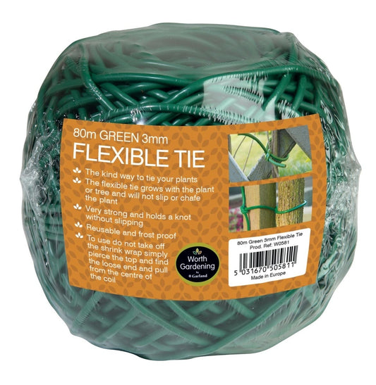 Bobine de lien flexible vert 3 mm, ruban en plastique