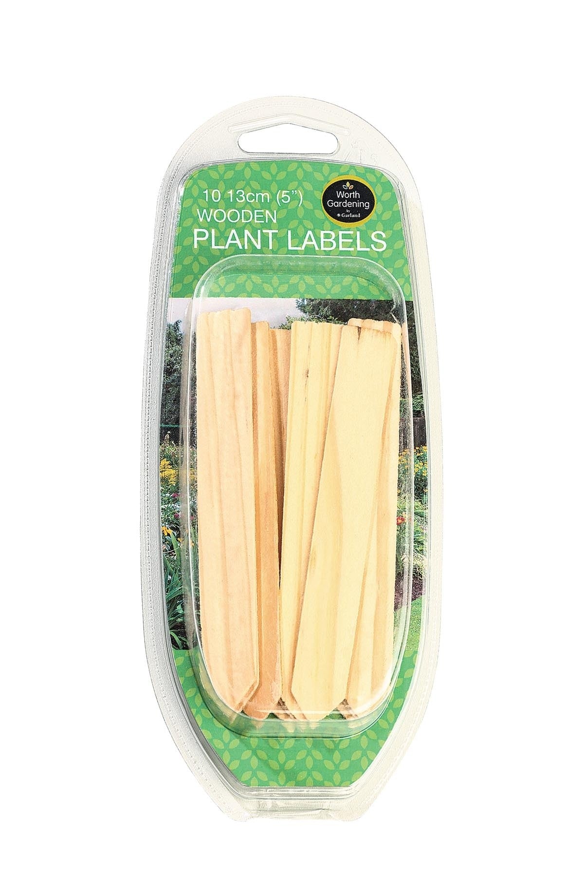 Lot d’étiquettes pour plantes en bois 13 cm, 10 unités, emballage transparent