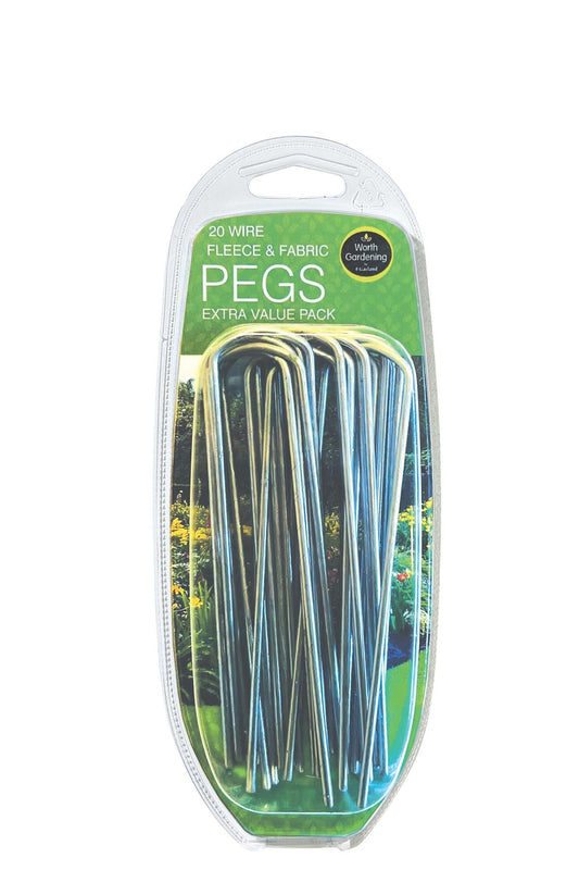 Lot de 20 piquets avec fil et housses en tissu, fils bleu/vert