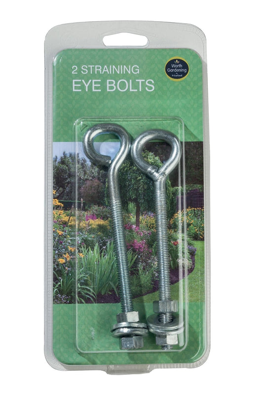 Lot de 2 boulons à œillet métalliques, crochets de fixation, emballage blister