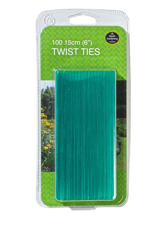 Lot d’attaches torsadées vertes en blister, 100 pièces, 15 cm