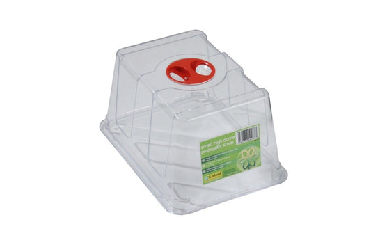 Petit couvercle de serre de propagation en plastique transparent, pastille rouge