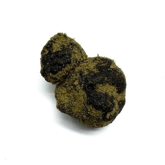 Bouton de moonrock vert foncé, forme ovale, surface granuleuse rugueuse