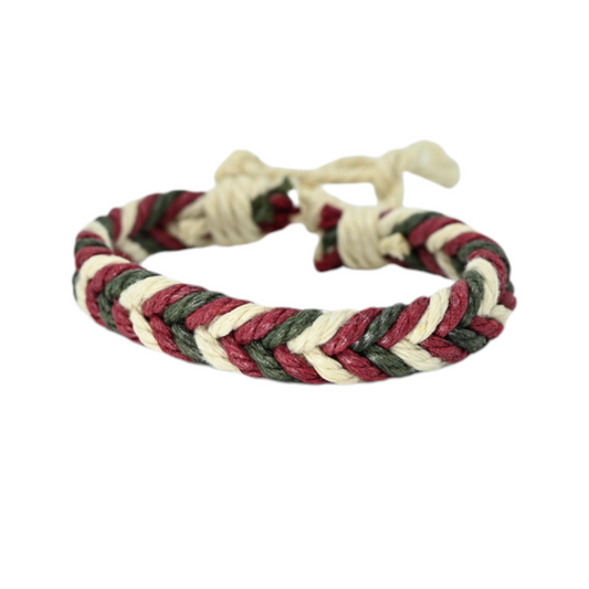 Bracelet en chanvre tressé multicolore avec nœud coulissant beige, ajustable