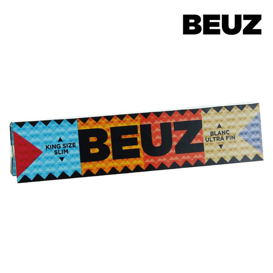 Boîte de carnets Beuz King Size Slim, grand logo BEUZ et flèche, papier blanc ultra fin
