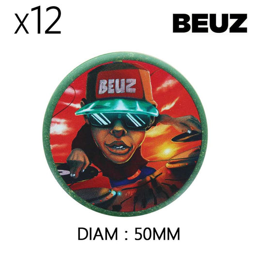 Grinder en chanvre BEUZ, couvercle rond vert imprimé, diamètre 50 mm