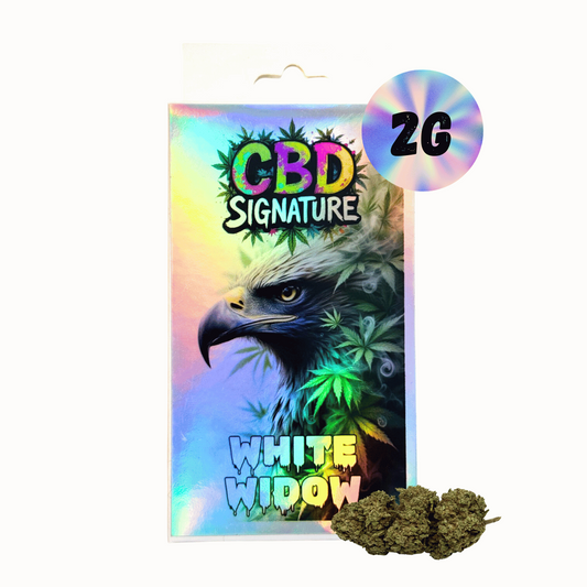 Fleur de CBD White Widow 2 g, sachet CBD Signature + fleurs en vrac