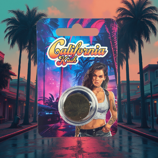 Résine California Kush en pot rond dans blister, 3 g