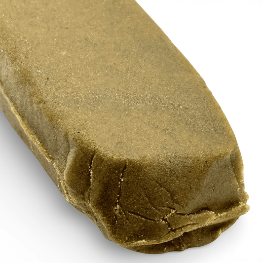 Résine CBD/CBN Piatella, morceau brun-vert à texture granuleuse