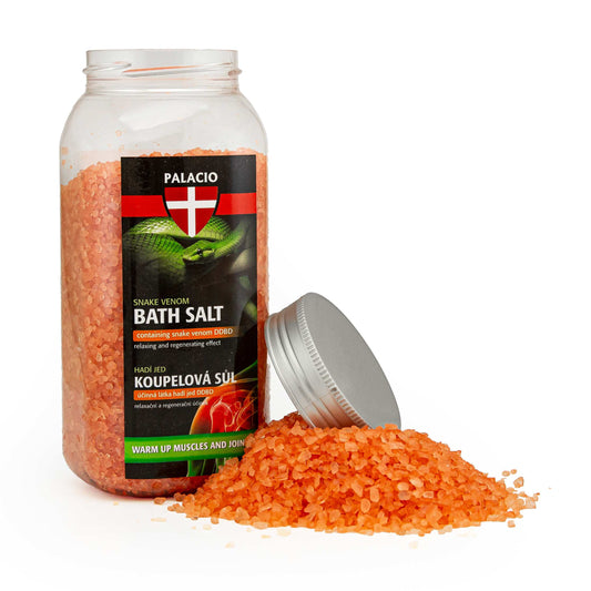 Bocal de sel de bain PALACIO au venin de serpent avec pelle et cristaux orange
