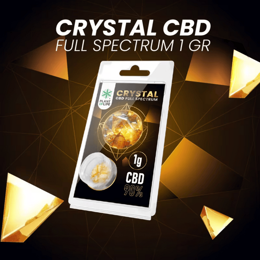 Cristaux CBD 90% full spectrum, sachet 1 g PLANT OF LIFE, visuel cristaux