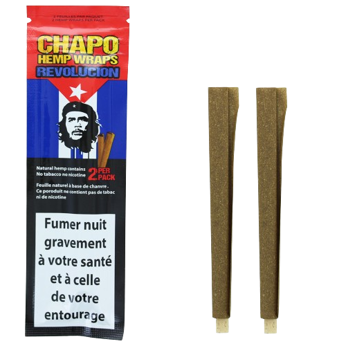 Deux blunts en chanvre Revolucion CHAPO, verts bruns, avec embout filtre