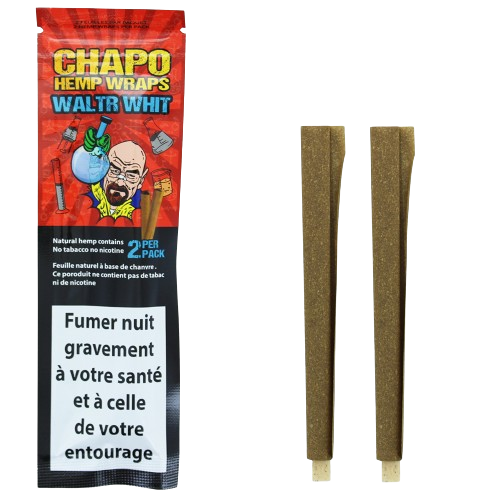 Rouleaux de chanvre CHAPO Waltr Whit, deux unités, présentés dans un sachet rouge