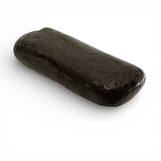 Bloc de résine CBD sombre, forme cylindrique