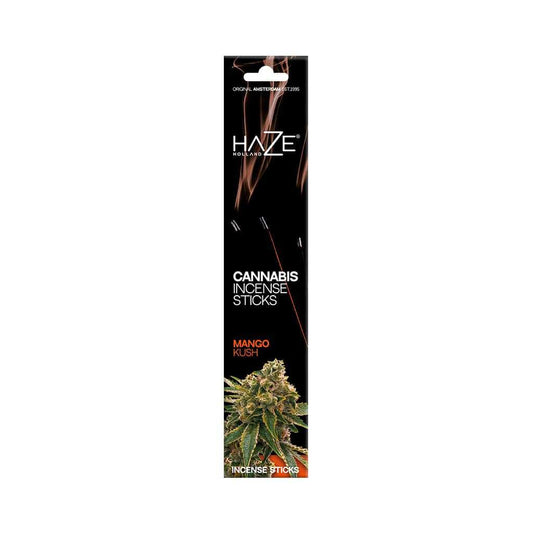 Boîte de bâtonnets d’encens HAZE Cannabis Mango Kush, sticks fins