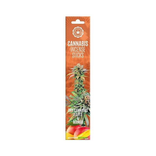 Bâtonnets d’encens cannabis et mangue Multitrance en étui orange