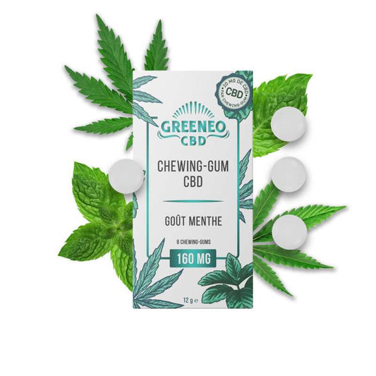 Boîte de chewing-gum CBD à la menthe GREENEO, 12 g