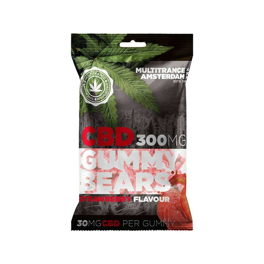 Sachet CBD 300 mg « Gummy Bears » fraise MULTITRANCE, 30 mg par gélifié