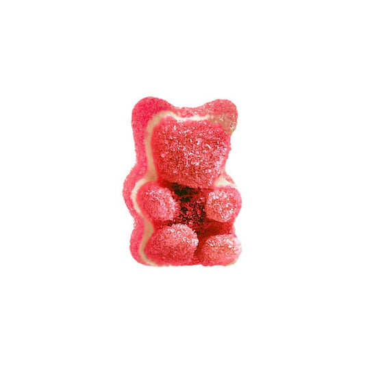 Bonbon gélifié CBD en forme d’ours, rose vif à la fraise