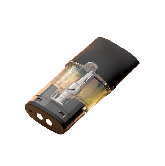 Cartouche e-liquide CBD sans nicotine AISE : corps noir, fenêtre transparente avec réservoir