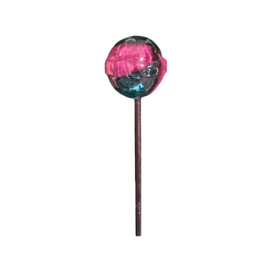 Sucette bubblegum cannabis, boule marbrée rose et noire sur bâton