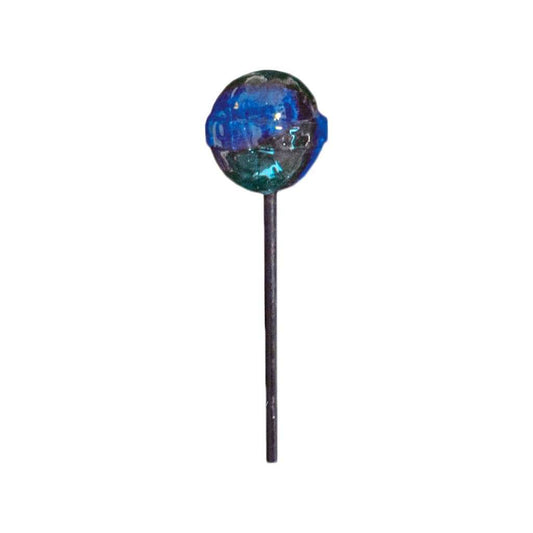 Sucette à tête circulaire holographique bleue et sombre, sur bâton noir