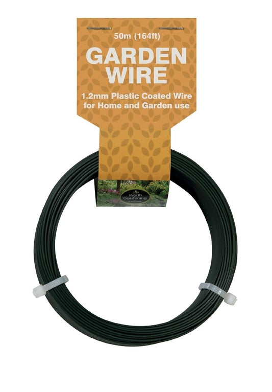 Fil de jardin 1,2 mm recouvert de plastique, bobine de fil vert foncé