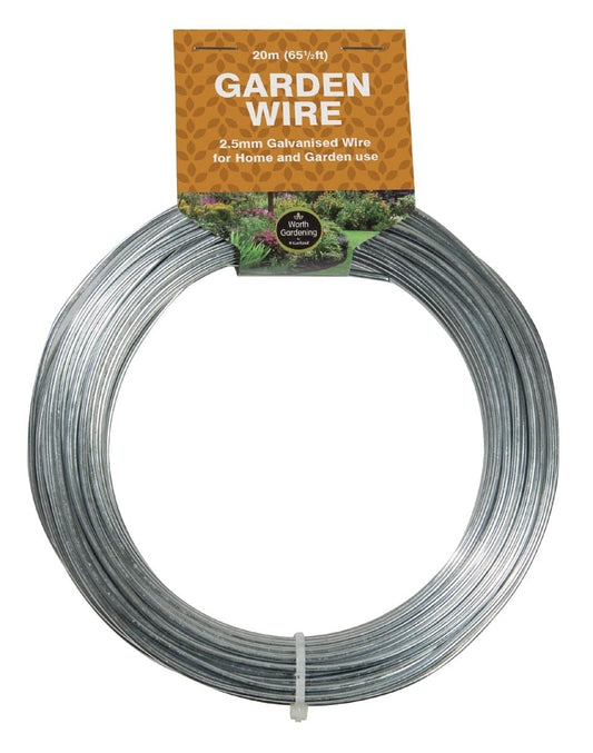 Rouleau de fil de jardin galvanisé 2,5 mm, 20 m, en acier gris