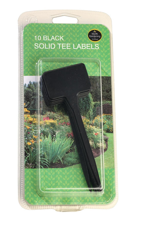 Lot de 10 étiquettes en T noires pour plantes, vendues en emballage
