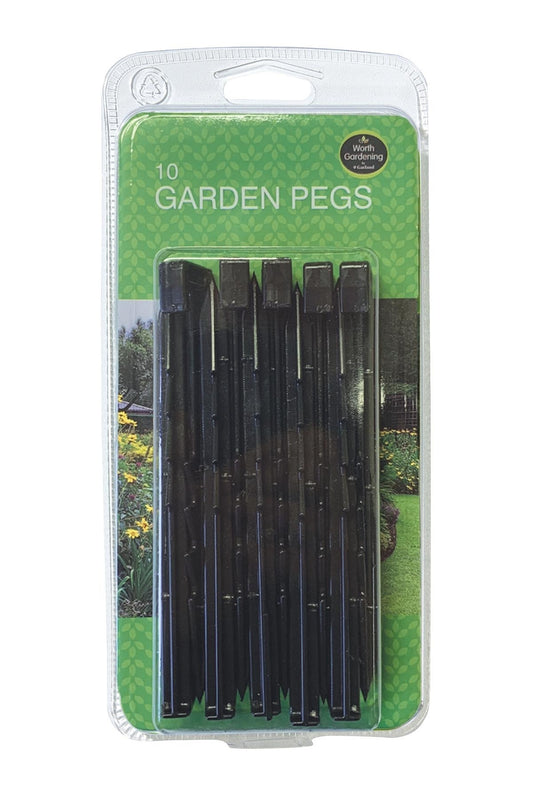 Lot de 10 piquets de jardin noirs en métal, vendus en blister