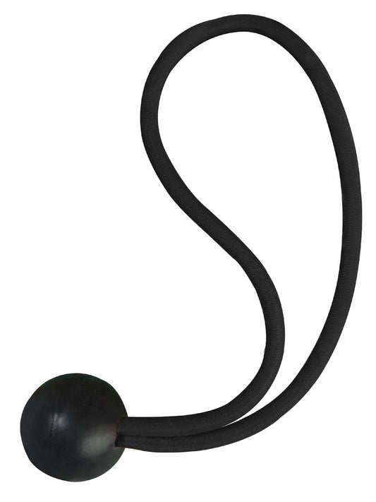 Boule élastique noire de 20 cm avec extrémité à bille