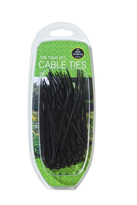 Attaches de câble noires 10 cm, lot de 100, blister vert