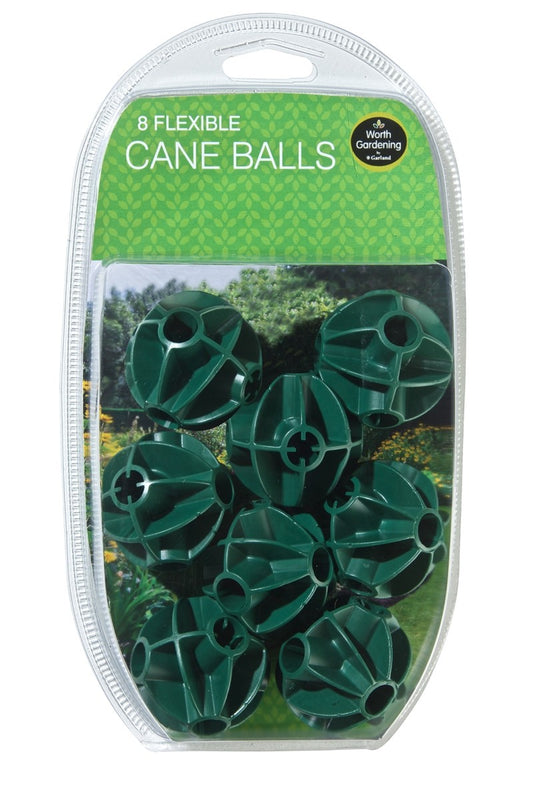 Lot de 8 boules de canne flexibles vertes, en blister