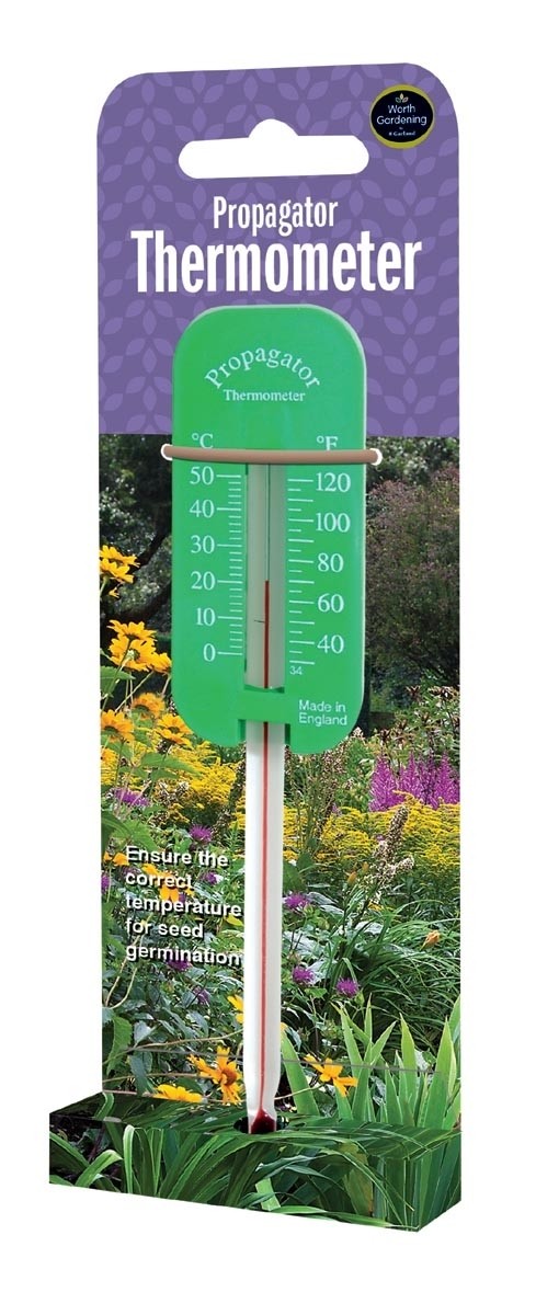 Thermomètre de propagateur avec échelle graduée verte et tige rouge