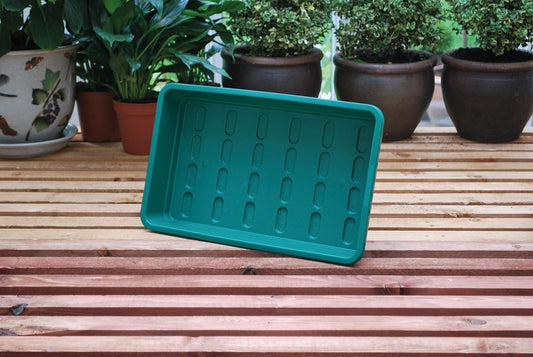 Bac de jardinage rectangulaire turquoise à reliefs, bords relevés
