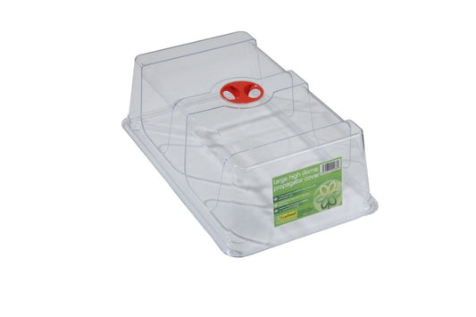 Couvercle transparent en plastique pour serre propagateur, hublot rouge et étiquette verte