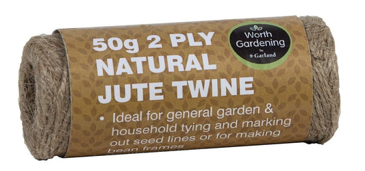 Bobine de ficelle de jute naturelle 2 brins, étiquette 50 g