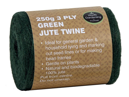 Bobine de ficelle de jute verte, 3 brins, 250 g