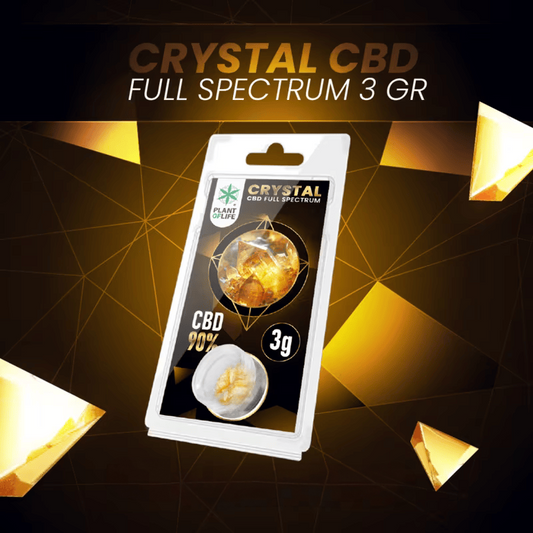 Pochette transparente de cristaux CBD CRYSTAL 90% full spectrum, 3 g, PLANT OF LIFE