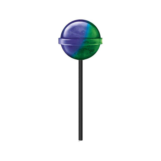 Sucette cannabis à la myrtille avec tête ronde bleu-violet et tige noire