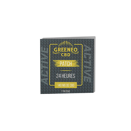 Boîte de patch CBD GREENEO, 24 heures, 140 mg de CBD, 7 patchs.