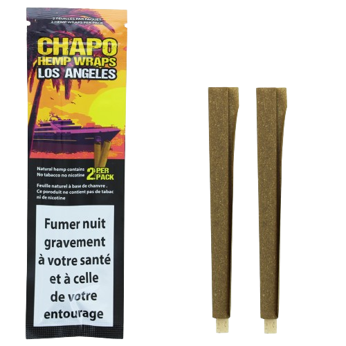 Blunt de chanvre CHAPO Los Angeles, deux cigares pré-roulés en feuilles