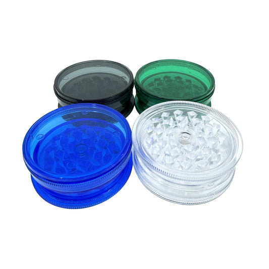 Ensemble de moulins à herbes 2 parties 60 mm translucides : noir, vert, bleu et blanc