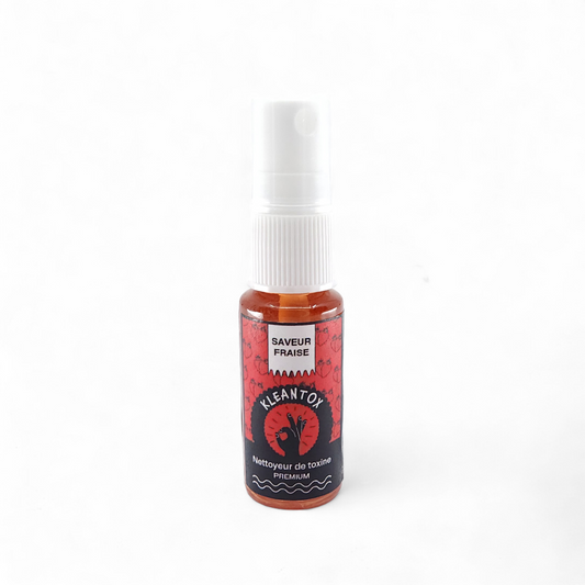 Flacon spray KLEANTOX au parfum fraise, pompe doseuse