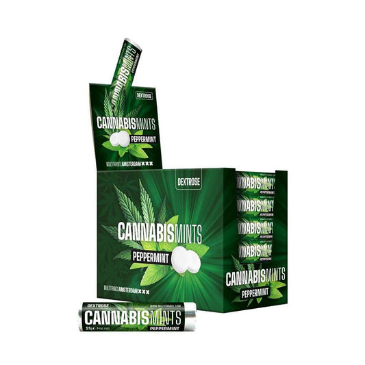 Coffret de bonbons CBD à la menthe poivrée avec emballages verts, MULTITRANCE