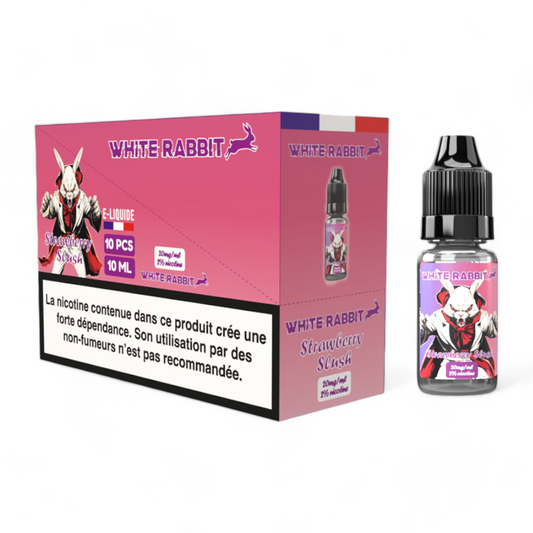 Flacon d’e-liquide White Rabbit Strawberry Slush 10 ml, avec boîte