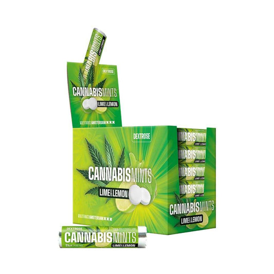 Présentoir de bonbons CBD Lime & citron, plusieurs emballages, sans THC