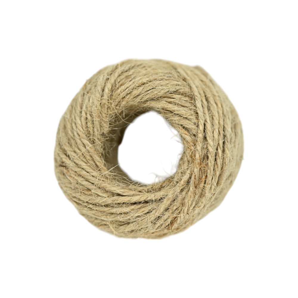 Bobine de corde en chanvre naturel, tressage texturé, enroulée sur elle-même